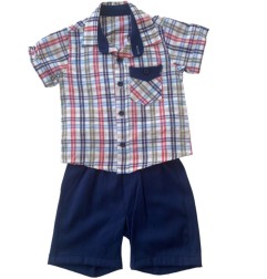 ENSEMBLE GARCON CHEMISE CARREAUX & SHORT