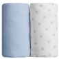 LOT DE 2 DRAPS HOUSSE IMPRIME ETOILE BLEUE + UNI B