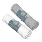 LOT 2 DRAPS HOUSSE BERCEAU BIO BLANC/GRIS