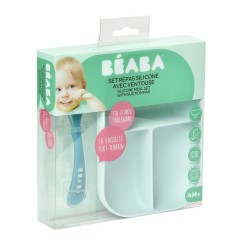 SET REPAS SILICONE COMPARTIMENTE BLUE