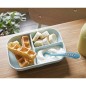 SET REPAS SILICONE COMPARTIMENTE BLUE
