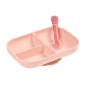SET REPAS SILICONE COMPARTIMENTE PINK