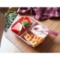 SET REPAS SILICONE COMPARTIMENTE PINK