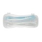 LOT DE 2 CUILLERES 1ER AGE SILICONE AVEC BOITE DE TRANSPORT BLEU
