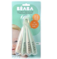 LOT DE 4 CUILLERES 1ER AGE SILICONE