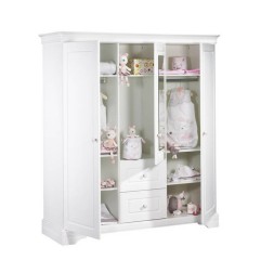 ARMOIRE 3 VOLUMES AVEC MIROIR ELODIE BLANC