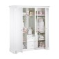 ARMOIRE 3 VOLUMES AVEC MIROIR ELODIE BLANC