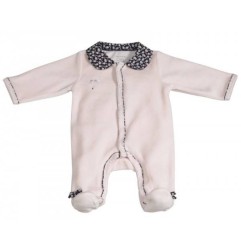 PYJAMA VELOURS ROSE TAILLE NAISSANCE MISS FLEUR DE LUNE