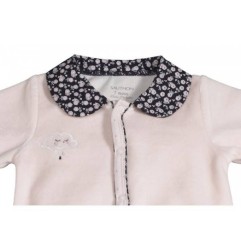 PYJAMA VELOURS ROSE TAILLE NAISSANCE MISS FLEUR DE LUNE