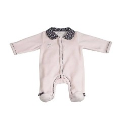 PYJAMA VELOURS ROSE TAILLE 1 MOIS MISS FLEUR DE LUNE