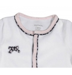 PYJAMA VELOURS BLANC TAILLE NAISSANCE MISS FLEUR DE LUNE