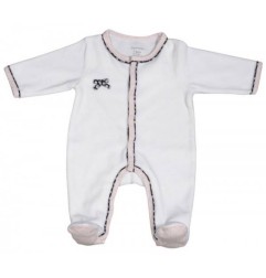 PYJAMA VELOURS BLANC TAILLE NAISSANCE MISS FLEUR DE LUNE