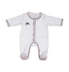 PYJAMA VELOURS BLANC TAILLE 3 MOIS MISS FLEUR DE LUNE