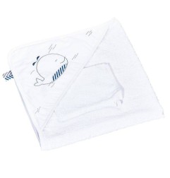 CAPE DE BAIN PLUS GANT BLUE BALEINE