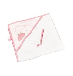 CAPE DE BAIN PLUS GANT ROSE LILY POUDREE