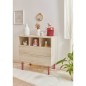 COMMODE 2 TIROIRS 3 NICHES OPALINE ROSE