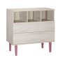 COMMODE 2 TIROIRS 3 NICHES OPALINE ROSE