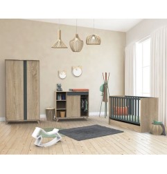 ARMOIRE 2 PORTES GRIS VOLCAN NOVA