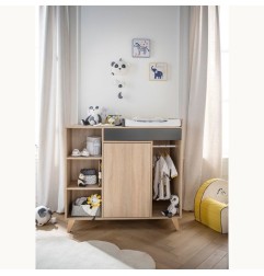 COMMODE A LANGER EVOLUTIVE EN BUREAU GRI NOVA GRIS VOLCAN NOVA