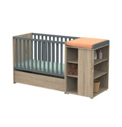 LIT COMBINE EVOLUTIF 120X60 GRIS NOVA GRIS VOLCAN NOVA