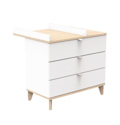 COMMODE 3 TIROIRS BLANCS