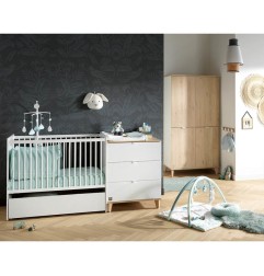 LIT COMBINE 120X60 EVOLUTIF EN 90X190 3 TIROIRS BLANCS