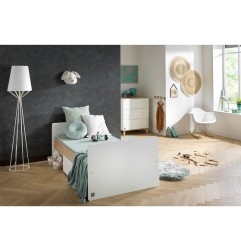 LIT COMBINE 120X60 EVOLUTIF EN 90X190 3 TIROIRS BLANCS