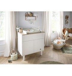 COMMODE 1 TIROIR 2 PORTE ELEONORE BLANC