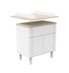 COMMODE 1 TIROIR 2 PORTE ELEONORE BLANC