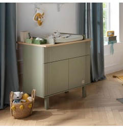 COMMODE 1 TIROIR 2 PORTES ELEONORE KAKI