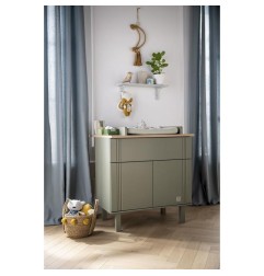 COMMODE 1 TIROIR 2 PORTES ELEONORE KAKI