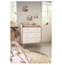 COMMODE 3 TIROIRS BOIS BLANC ACCESS BOIS BLANC