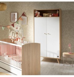 ARMOIRE 2 PORTES ET 1 NICHE BOIS BLANC ACCESS BOIS BLANC