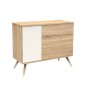 COMMODE 3 TIROIRS, 1 PORTE, CREME