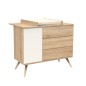 COMMODE 3 TIROIRS, 1 PORTE, CREME