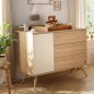 COMMODE 3 TIROIRS, 1 PORTE, CREME