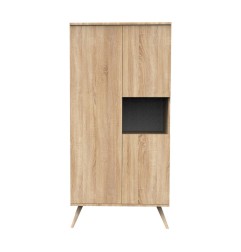 ARMOIRE 1 GDE ET 2 PETITES PORTES TOUTE BOIS