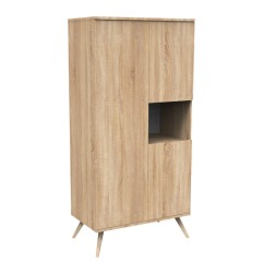 ARMOIRE 1 GDE ET 2 PETITES PORTES TOUTE BOIS