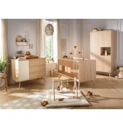 ARMOIRE 1 GDE ET 2 PETITES PORTES TOUTE BOIS