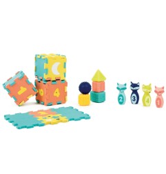 COFFRET D'ACTIVITES TAPIS, QUILLES, FORMES