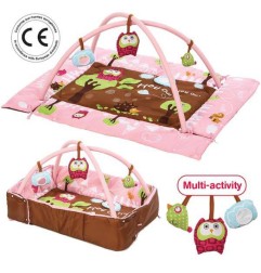 TAPIS D'EVEIL CHOUETTE ROSE