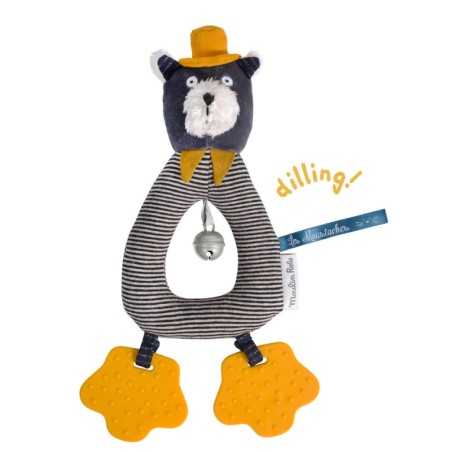 ANNEAU-HOCHET CHAT GRIS ALPHONSE LES MOUSTACHES