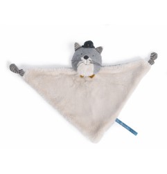 DOUDOU CHAT GRIS CLAIR FERNAND LES MOUSTACHES
