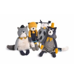 POUPEE CHAT GRIS CLAIR FERNAND LES MOUSTACHES