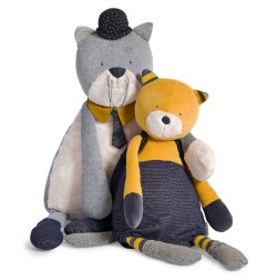 CHAT GEANT MOUTARDE LULU LES MOUSTACHES