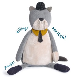 CHAT GEANT GRIS CLAIR FERNAND LES MOUSTACHES