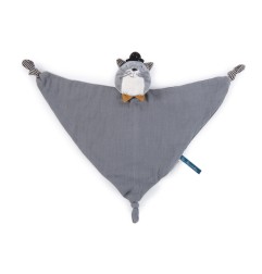 DOUDOU LANGE CHAT GRIS CLAIR FERNAND LES MOUSTACHES