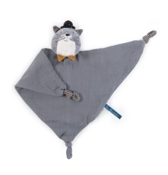 DOUDOU LANGE CHAT GRIS CLAIR FERNAND LES MOUSTACHES