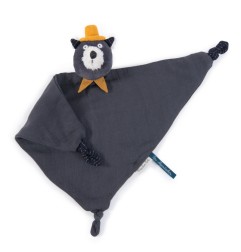 DOUDOU LANGE CHAT GRIS FONCE ALPHONSE LES MOUSTACHES