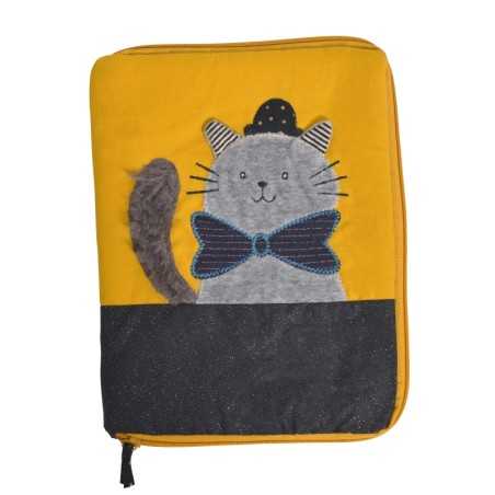 PROTEGE CARNET DE SANTE CHAT GRIS LES MOUSTACHES